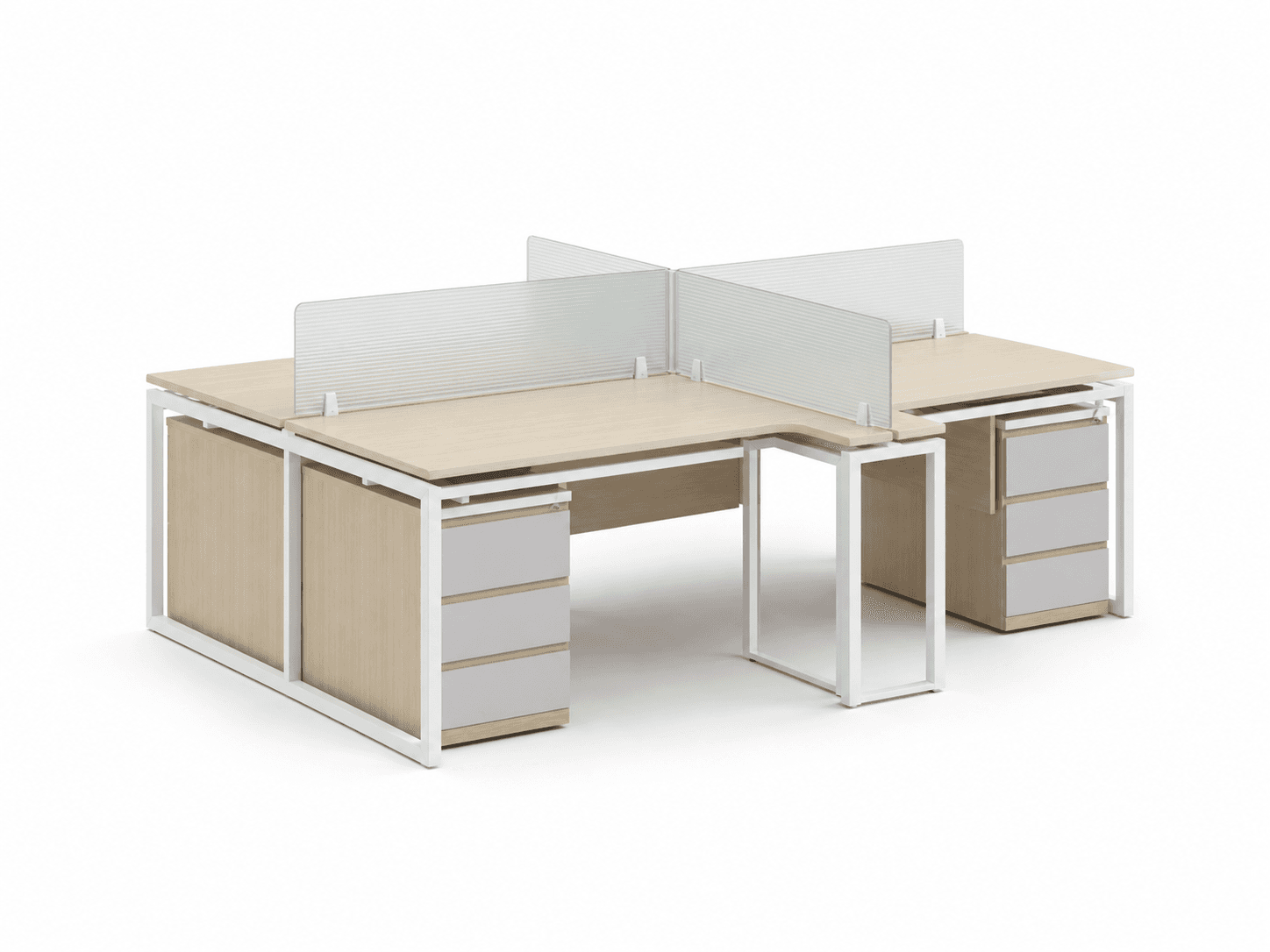 Apex 4-Person Modular Workstation Cluster